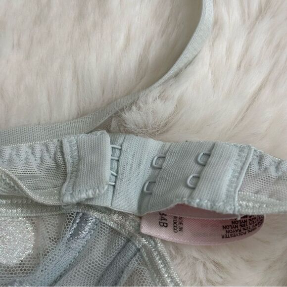 Victoria’s Secret sheer baby blue bra lingerie with polka dots - Picture 8 of 10